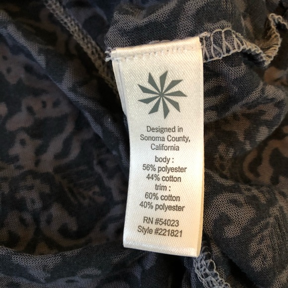 Athleta Granite Grey BoxWood Short Sleeve Top Sz S.    P32 - Picture 6 of 7